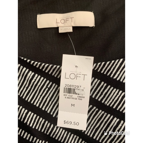 NWT LOFT White and Black Midi Dress Sz M $69.50! - Picture 6 of 7